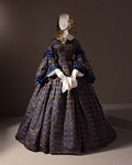 1860s silk taffeta day dress